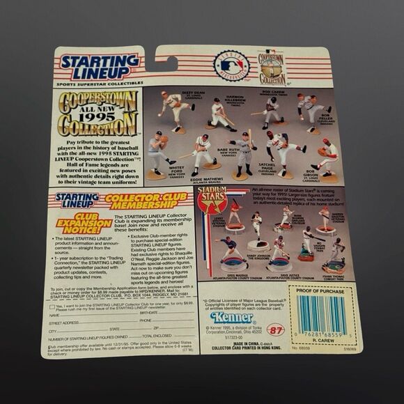 1995 Rod Carew MLB Cooperstown Collection Starting Lineup Figure Sealed On Card - Picture 4 of 5